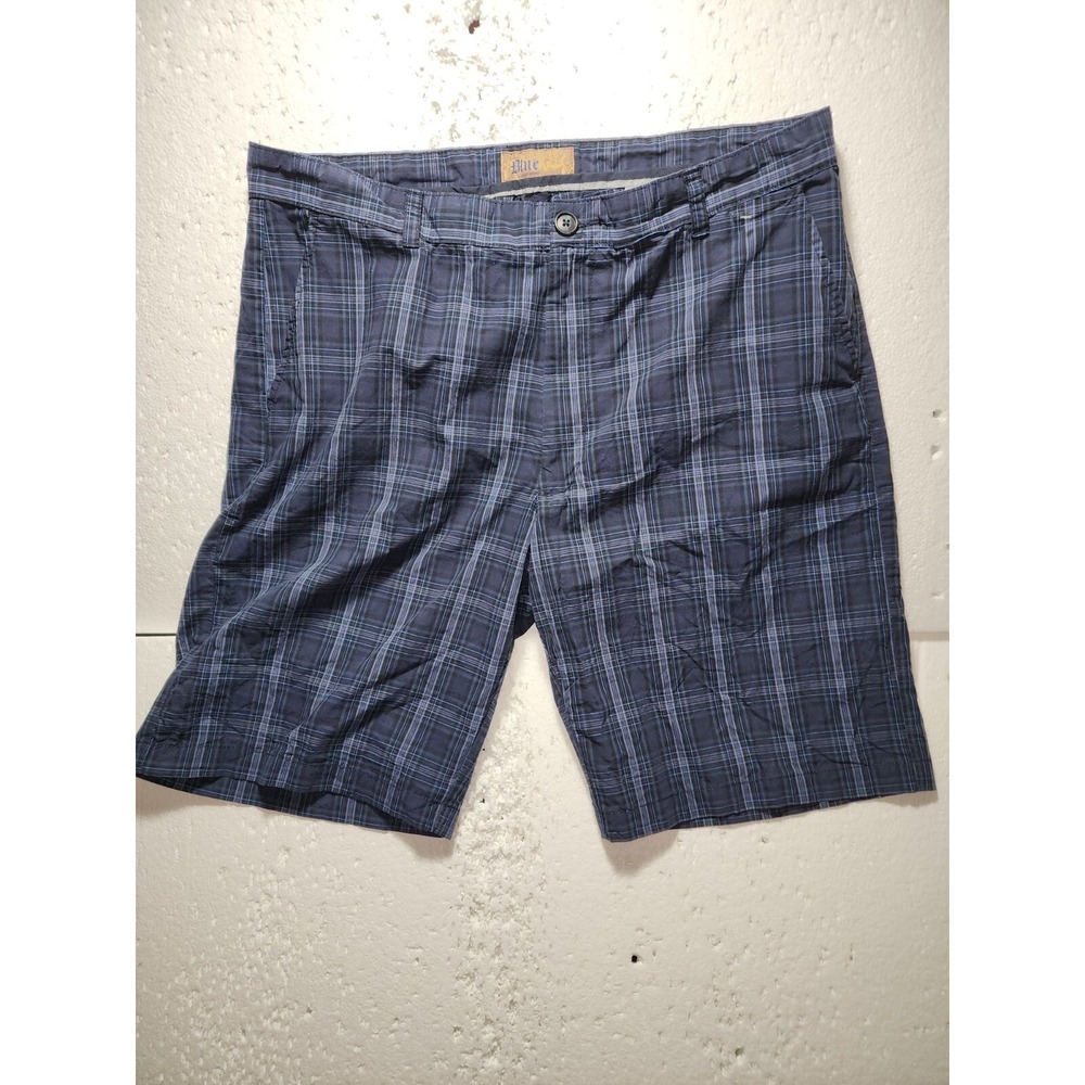 Blue Pronto Uomo Shorts Mens Size 38 Blue Stripe Zip Pockets Walking Casual